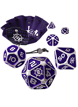 ENHANCE RPG 7pc Metal Dice set (Collector's Ed Purple)